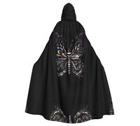 WZYCWB Science Butterfly Printed adult party decoration cape, Halloween hooded cape, unisex Halloween, carnival, masquerade, role play