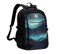 WZYCWB Science Fiction Stars Printed laptop backpack, business men's commuter backpack, computer bag with USB port charging