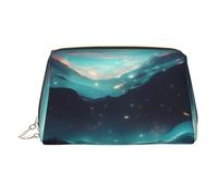 WZYCWB Science Fiction Stars Printed Leather Cosmetic Bag for Women - Stylish and Soft, Durable