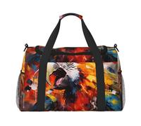 WZYCWB Scribbling Eagle Handheld travel bag weekend bag fitness yoga bag suitable for fitness and other scenarios, Screaming Parrot, One Size