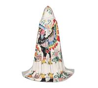 WZYCWB Scribbling Eagle Print S Hooded Cape | Cosplay Costume, Halloween Anime Party Prop