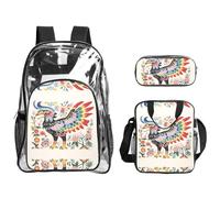 WZYCWB Scribbling Eagle Printed backpack set | Lunch bag and pencil case | Perfect for work, business trips, and vacations.