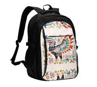 WZYCWB Scribbling Eagle Printed laptop backpack, business men's commuter backpack, computer bag with USB port charging