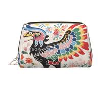 WZYCWB Scribbling Eagle Printed Leather Cosmetic Bag for Women - Stylish and Soft, Durable