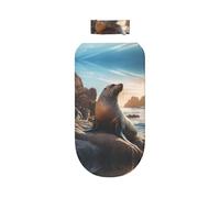 WZYCWB Sea Lion on The Rocks Baby Girl Swaddling Set, Newborn Receiving Blanket with Headband, Must Have Swaddle Blanket for Nursery