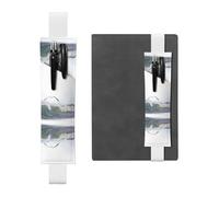 WZYCWB Seagulls and waves Leather Pen Holder Bookmark, Adjustable Leather Pen Holder, Perfect for Back to School Christmas Gifts