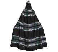 WZYCWB Seagulls and waves Printed hooded cape suitable for masquerade, Halloween party cosplay props