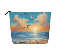 WZYCWB seagulls by the sea Patterned cosmetic bag, travel cosmetic bag, multifunctional storage bag, storage for daily necessities