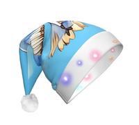 WZYCWB Seagulls in flight Adult New Year Christmas hat, with LED lights, unisex plush Christmas hat, New Year Christmas party gift