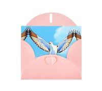 WZYCWB Seagulls in flight Pink Pattern cards, holiday greeting cards, suitable for family, friends and couples