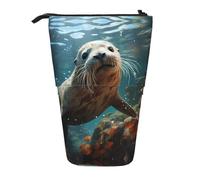 WZYCWB Seal pup in Water Printed Retractable Pen Holder for Dorm or Office use.