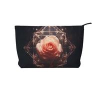 WZYCWB Sealed White Rose Patterned Toiletry Storage Bag, Essential for organizing Cosmetics and Skincare Products.