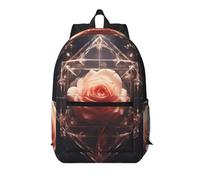 WZYCWB Sealed White Rose Printed backpack with pockets - suitable for work, business trips, travel, sports