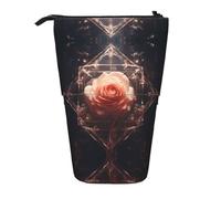 WZYCWB Sealed White Rose Retractable Storage Container for Pen Holders, Makeup Brush Holders, or Coin Drawstring Bags.