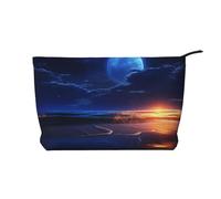 WZYCWB Seaside Moonlight Patterned Toiletry Storage Bag, Essential for organizing Cosmetics and Skincare Products.