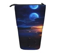 WZYCWB Seaside Moonlight Retractable Storage Container for Pen Holders, Makeup Brush Holders, or Coin Drawstring Bags.