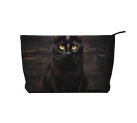 WZYCWB Serious Cat Patterned Toiletry Storage Bag, Essential for organizing Cosmetics and Skincare Products.