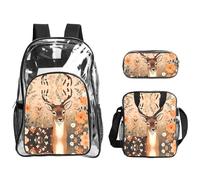 WZYCWB Serious deer Printed backpack set | Lunch bag and pencil case | Perfect for work, business trips, and vacations.