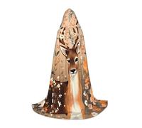 WZYCWB Serious deer Printed Hooded Cape | Cosplay Costume, Halloween Anime Party Prop - Medium