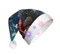 WZYCWB Sharks under the sea Adult New Year Christmas hat, with LED lights, unisex plush Christmas hat, New Year Christmas party gift