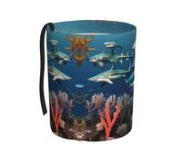 WZYCWB Sharks Under The sea Hanging car Trash can, Suitable for SUV, Truck and car, as a Foldable car Storage Box Accessories, Practical and Convenient, Practical Accessories