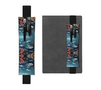 WZYCWB Sharks Under The sea Printed Large-Capacity PVC Pen Holder + Creative Diary Pen Bag Set with Elastic Band Anti-Slip Design