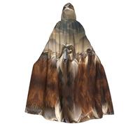 WZYCWB Sheep in the Grasslands Patterned hooded cape Halloween cape rave party and family gathering