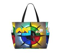 WZYCWB Shine in all directions Beach bag large travel bag gym swimming pool zipper storage bag