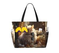 WZYCWB Shiny Bunny Printed beach travel bag for swimming and fitness/supermarket shopping/seaside vacation