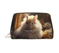 WZYCWB Shiny Bunny Printed Leather Cosmetic Bag for Women - Stylish and Soft, Durable