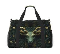 WZYCWB Shiny Cat Handheld travel bag weekend bag fitness yoga bag suitable for fitness and other scenarios, Sculpture Deer Head, One Size