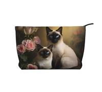 WZYCWB Siamese cat Sitting Patterned Toiletry Storage Bag, Essential for organizing Cosmetics and Skincare Products.