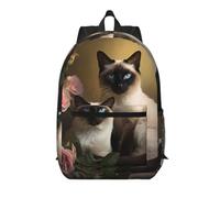 WZYCWB Siamese cat sitting Printed backpack with pockets - suitable for work, business trips, travel, sports
