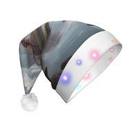 WZYCWB Silent Valley Printed Santa hat with LED lights, perfect for Christmas parties, stage performances, and holiday parties.