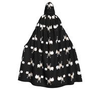 WZYCWB Silly Sheep Printed hooded cape suitable for masquerade, Halloween party cosplay props