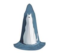 WZYCWB Simple ceramic cat Printed Large Hooded Cape, Holiday Party Costume, Carnival Party Prop, Sizes S/M/L