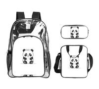 WZYCWB Simple Panda Printed backpack set | Lunch bag and pencil case | Perfect for work, business trips, and vacations.