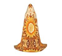 WZYCWB Simple Sunflowers Printed Hooded Cape | Cosplay Costume, Halloween Anime Party Prop - Medium