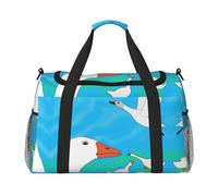 WZYCWB singing hen Handheld travel bag weekend bag fitness yoga bag suitable for fitness and other scenarios, Happy White Goose, One Size
