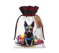 WZYCWB Sitting Doodle Dog Patterned Medium Christmas Drawstring Bags, Birthday Party Gift Storage, Holiday Gift Wrapping Bags