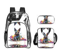 WZYCWB Sitting Doodle Dog Printed backpack set | Lunch bag and pencil case | Perfect for work, business trips, and vacations.