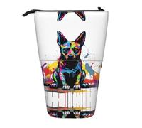 WZYCWB Sitting Doodle Dog Retractable Storage Container for Pen Holders, Makeup Brush Holders, or Coin Drawstring Bags.