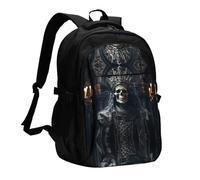 WZYCWB Skeleton Man with Crown Printed laptop backpack, business men's commuter backpack, computer bag with USB port charging