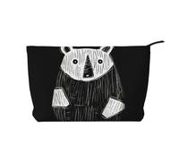 WZYCWB Sketch of Bear Patterned Toiletry Storage Bag, Essential for organizing Cosmetics and Skincare Products.