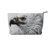 WZYCWB Sketching an eagle Corduroy cosmetic bag, women's portable zipper handbag purse, suitable for travel and daily storage, cosmetics