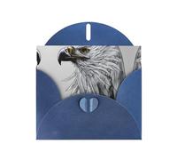 WZYCWB Sketching an eagle Patterned Blue Holiday Card (6x4) with Envelope. Suitable for birthdays, weddings, and condolences.