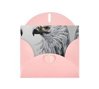 WZYCWB Sketching an eagle Patterned Pink Holiday Card (6x4) with Envelope. Suitable for birthdays, weddings, and condolences.