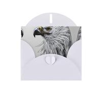 WZYCWB Sketching an eagle Patterned White Holiday Card (6x4) with Envelope. Suitable for birthdays, weddings, and condolences.