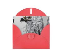 WZYCWB Sketching an eagle Printed Red Pearlescent Paper Holiday Card with Envelope. Suitable for birthday wishes wedding congratulations and condolences.