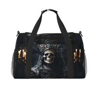 WZYCWB Sleeping Puppies Handheld travel bag weekend bag fitness yoga bag suitable for fitness and other scenarios, Skeleton Man With Crown, One Size